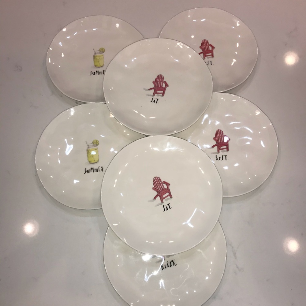 rea Dunn 7 Salad plates tags melamine